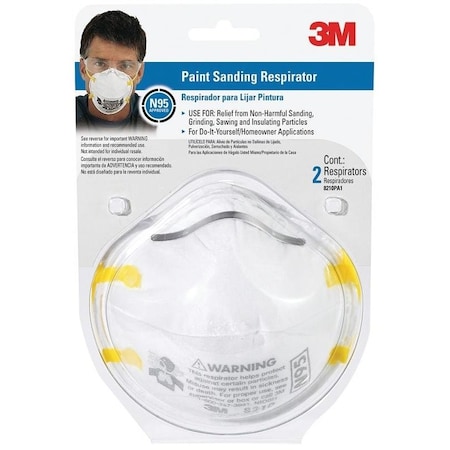 TEKK Protection 8210PA1A8654 Paint Sanding Respirator, N95 Filter Class, White